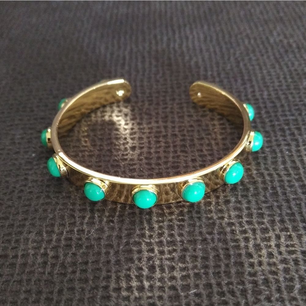 ✨️HP✨️ Kate Spade♠ "Tag🏷️ Along" Cuff in Jade Green💚 - Picture 1 of 6